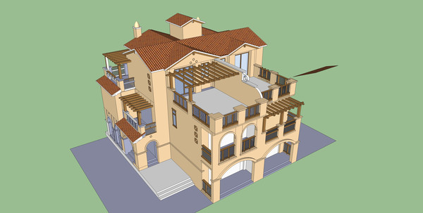 三层别墅模型 三层别墅模型