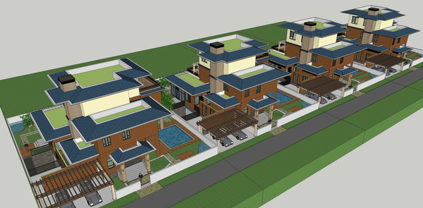 现代化独栋别墅模型 现代化独栋别墅模型