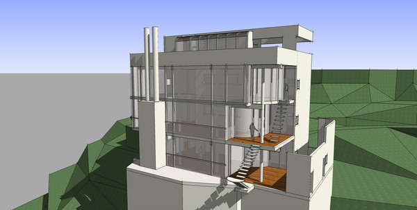 现代山顶别墅模型 现代山顶别墅模型