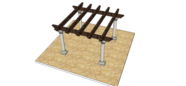 简洁大气廊架模型 简洁大气廊架模型