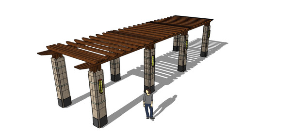 欧式休闲花架模型 欧式休闲花架模型