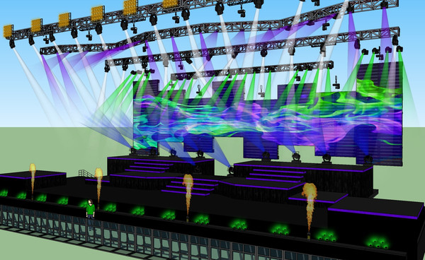 炫酷唱跳表演舞台SU模型 炫酷唱跳表演舞台SU模型