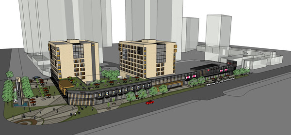 带楼顶休闲场所商场模型 带楼顶休闲场所商场模型