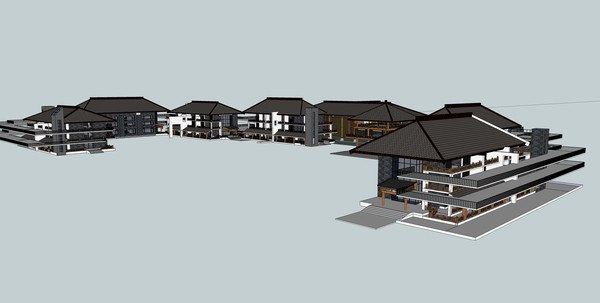 度假村建筑模型 度假村建筑模型