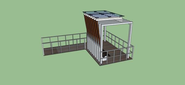 现代观景廊架模型 现代观景廊架模型