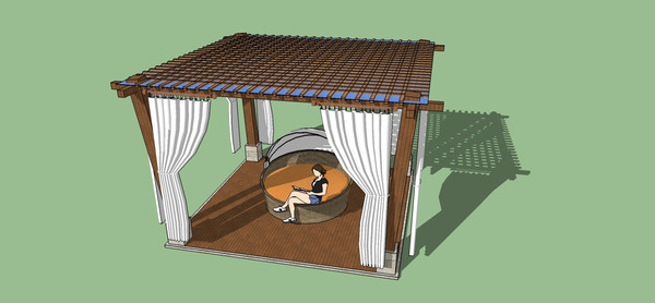 休闲休憩花架模型 休闲休憩花架模型