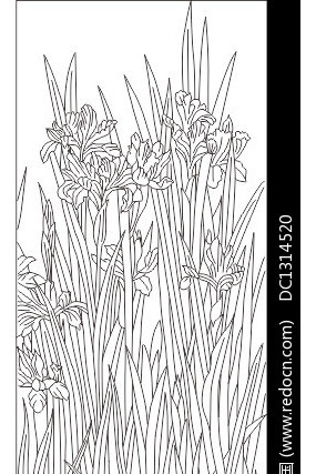 虞美人兰花雕刻图案 虞美人兰花雕刻图案