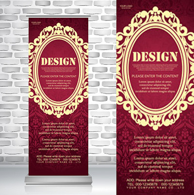 大气精美欧式花纹易拉宝 大气精美欧式花纹易拉宝