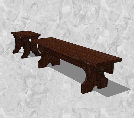 两款木制座椅 两款木制座椅