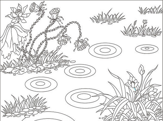 莲花兰花雕刻图案 莲花兰花雕刻图案