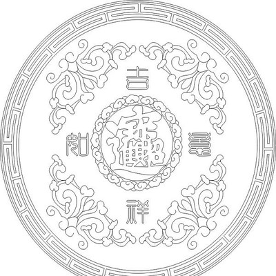招财进宝雕刻图案