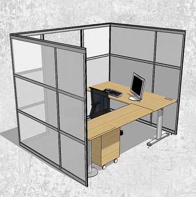 单人简约办公桌SU模型 单人简约办公桌SU模型