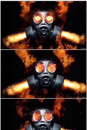 炫酷3D质感面具火焰喷射素材 炫酷3D质感面具火焰喷射素材