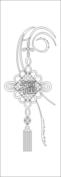 中国结装饰画黑白图片