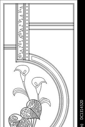 马蹄莲雕刻图案 马蹄莲雕刻图案