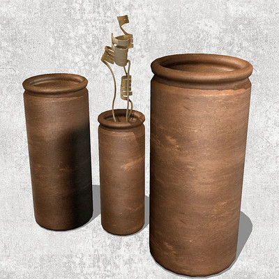 三款咖啡色盆栽 三款咖啡色盆栽