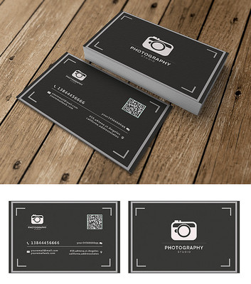 黑色二维码简约名片 黑色二维码简约名片