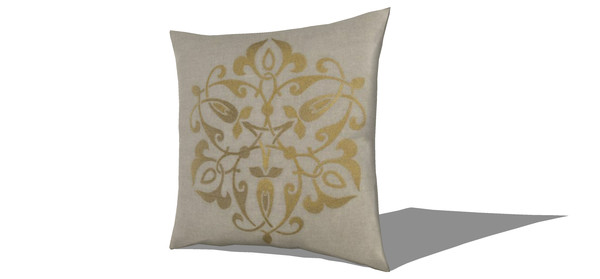金色花纹抱枕模型 金色花纹抱枕模型