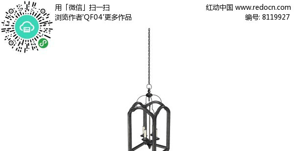 方形吊灯模型 skp