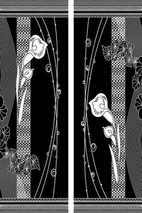 马蹄莲雕刻图案 马蹄莲雕刻图案