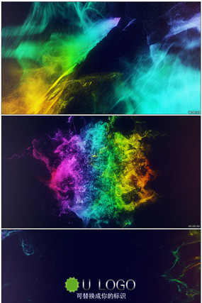 多彩粒子汇聚logo展示 多彩粒子汇聚logo展示