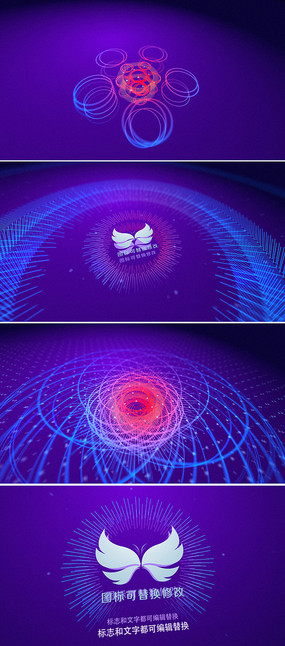 ���β�ɫ����ͼ��logo��־չʾaeģ��