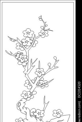 梅花雕刻图案 梅花雕刻图案