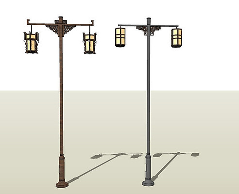 典雅中式灯柱模型 典雅中式灯柱模型