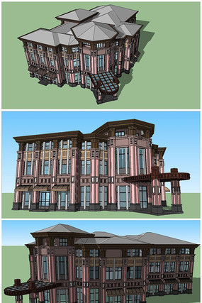 ��¥����������Ӫ��������¥��SUģ�� skp