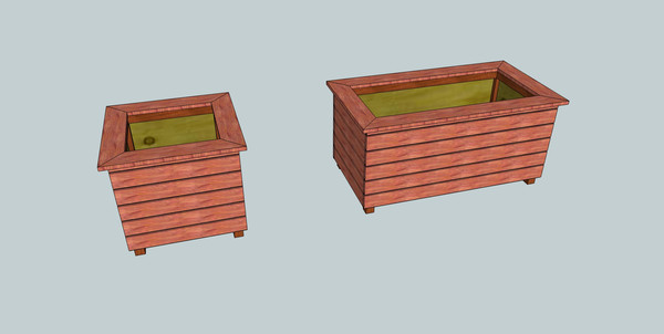 简约木板条纹花箱 简约木板条纹花箱