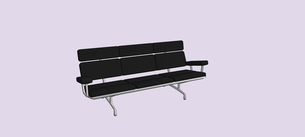 黑色简易沙发模型 黑色简易沙发模型