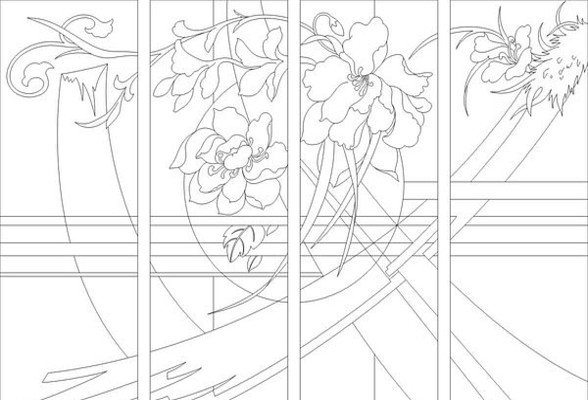 花开富贵雕刻图案 花开富贵雕刻图案