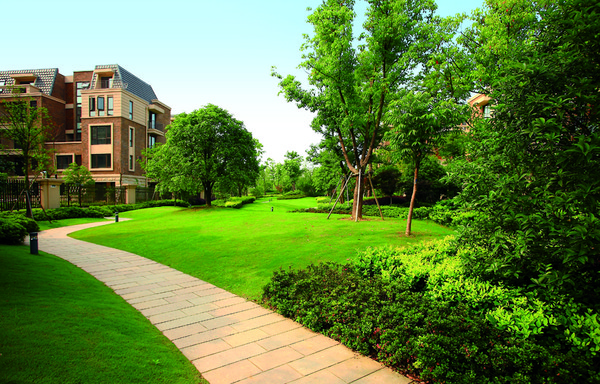 欧式石板铺装园路