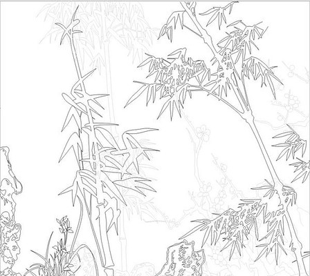 竹子梅花雕刻图案 竹子梅花雕刻图案