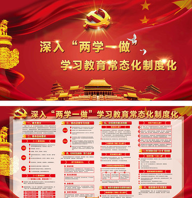 两学一做深入学习展板专栏