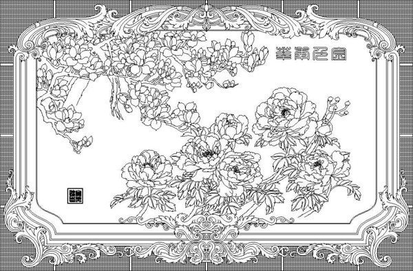 欧式玉兰雕刻图案 欧式玉兰雕刻图案