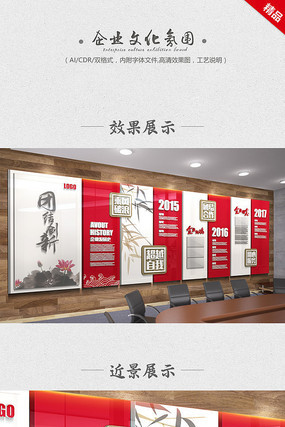 中国风企业文化墙设计 AI