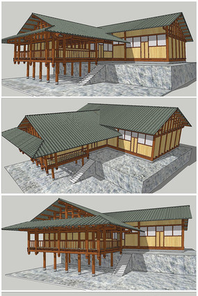 ��ʽ������ɫľ��SUģ�� skp