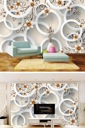 3D�����ֻ滨�ٻ��䱳��ǽ