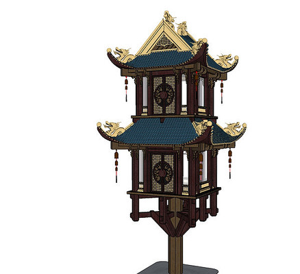 蟠龙中式构筑模型 蟠龙中式构筑模型