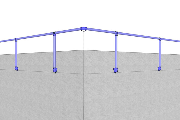 拐角紫色栏杆模型 拐角紫色栏杆模型