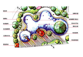 特色水景节点设计彩平