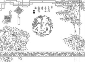 吉祥福雕刻图案