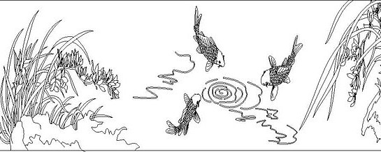 兰花鱼雕刻图案 兰花鱼雕刻图案