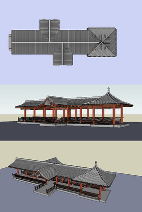 古典亭廊su模型 古典亭廊su模型