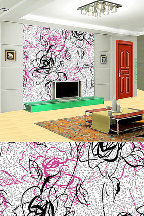 抽象花朵背景墙 抽象花朵背景墙