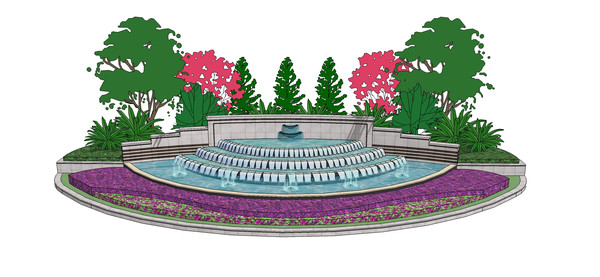 现代风格景观跌水景墙 现代风格景观跌水景墙