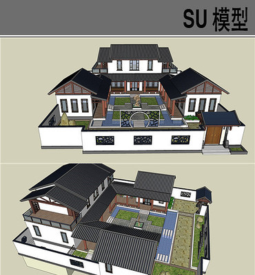 中式园林院落古建模型 中式园林院落古建模型