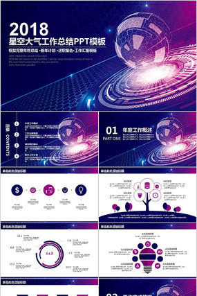 星空科技工作总结计划PPT