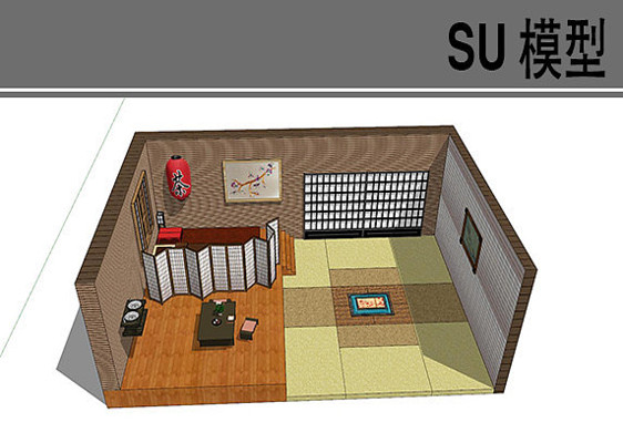日式茶室模型 日式茶室模型